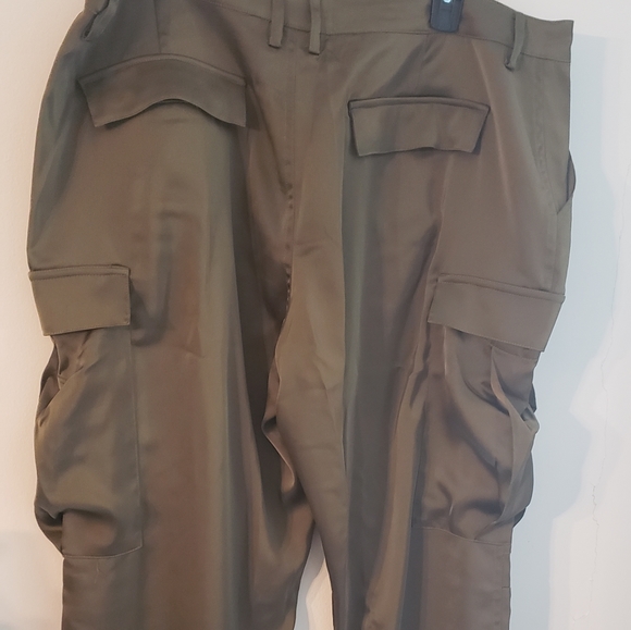 Plus Size Satin Cargo Pants - Picture 3 of 12